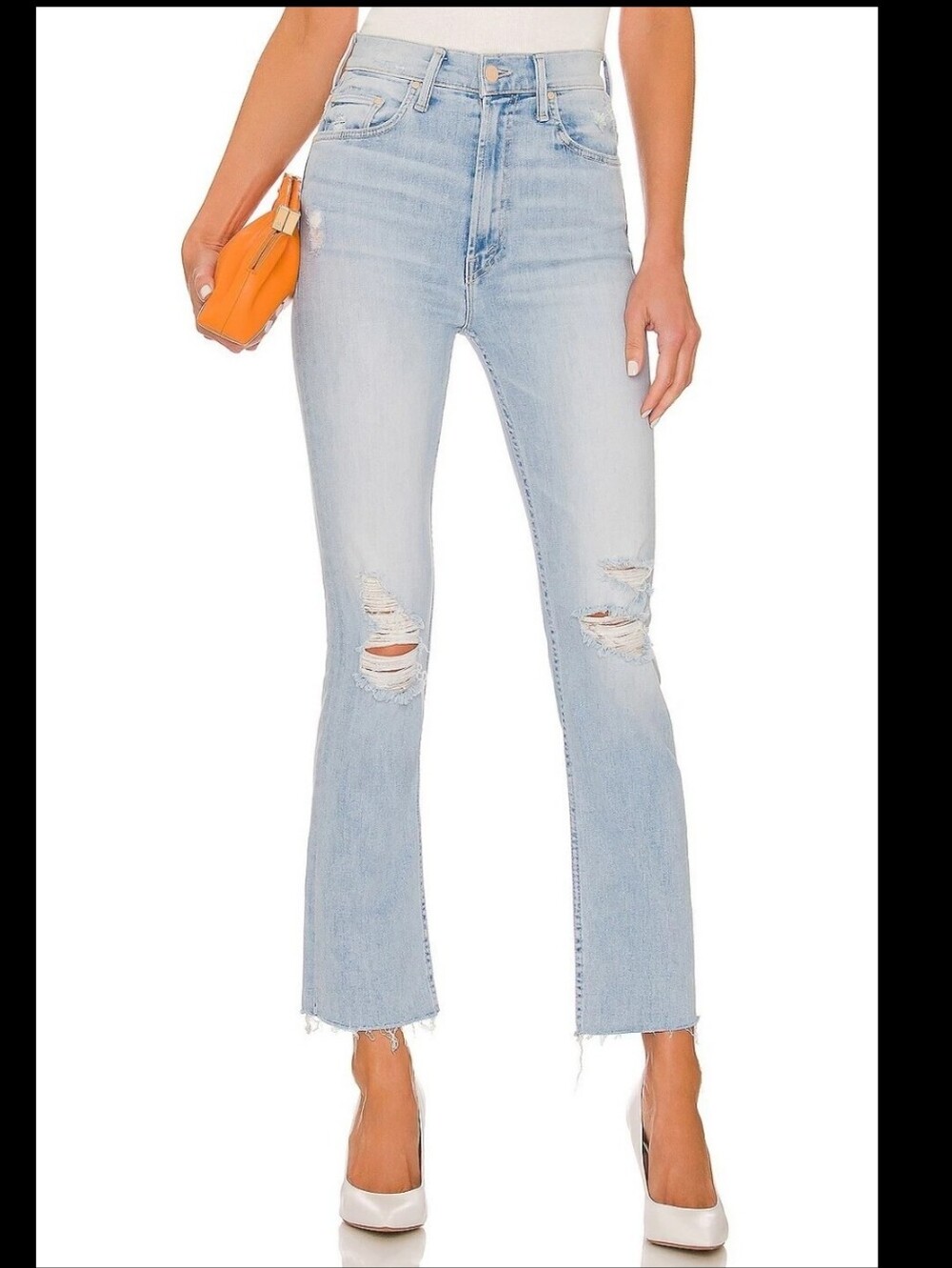 Mother High Waisted Rider Ankle Fray jeans in Islaland Afterhours Wash Size 30